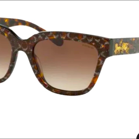 Coach Tortoise Sunglasses Touch of Sparkle W/Case - Picture 2 of 4
